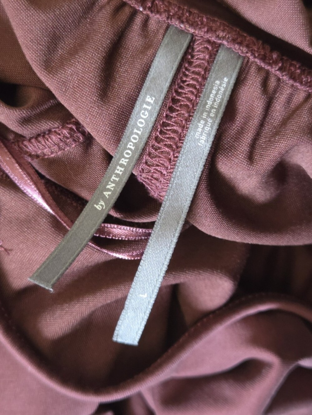 Anthropologie Ruched V-Neck Maxi Dress in Deep Wine - Picture 4 of 4
